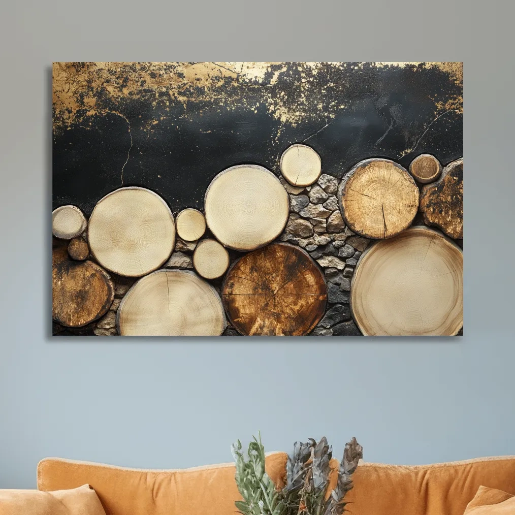 Rustic Wood & Stone Texture - Modern Farmhouse Wall Art