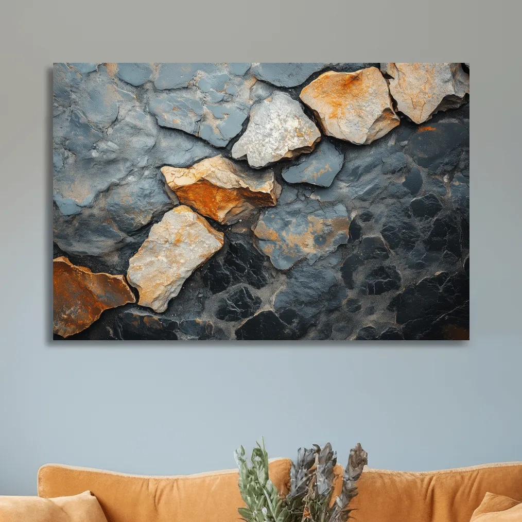 Textured Slate Stone Abstract - Modern Rustic Rock Wall Art
