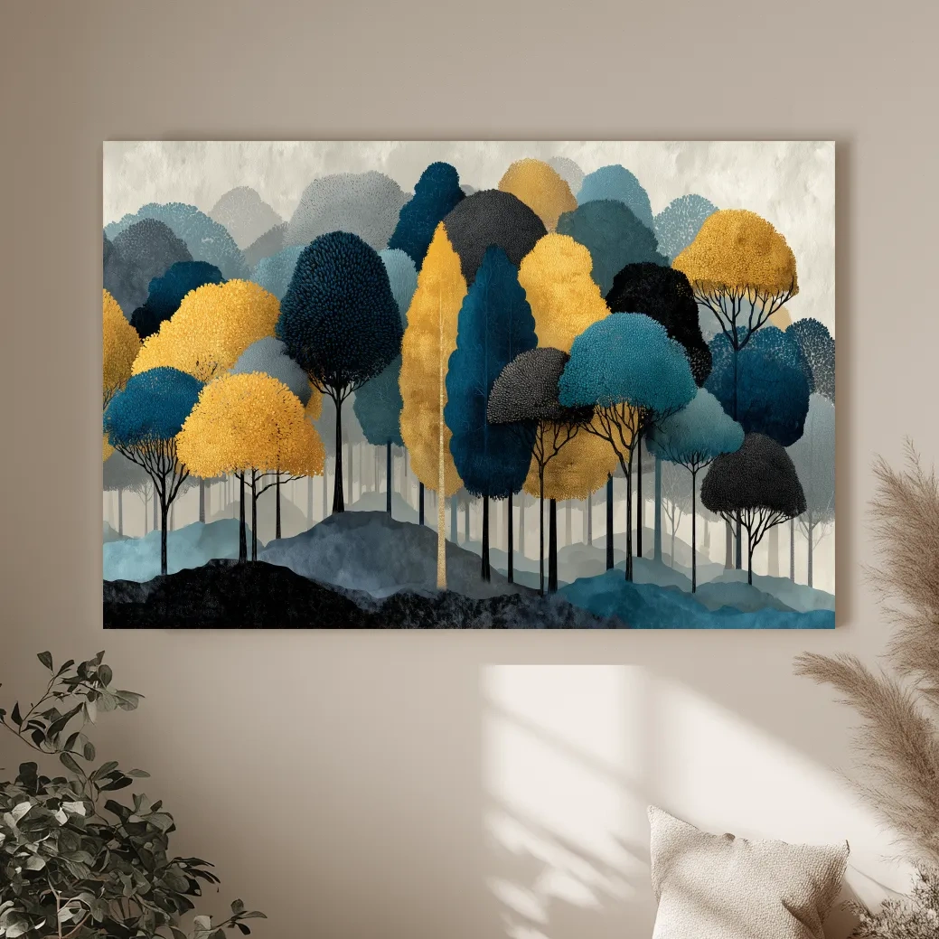 Abstract Woodland Forest Landscape - Contemporary Bohemian Wall Art