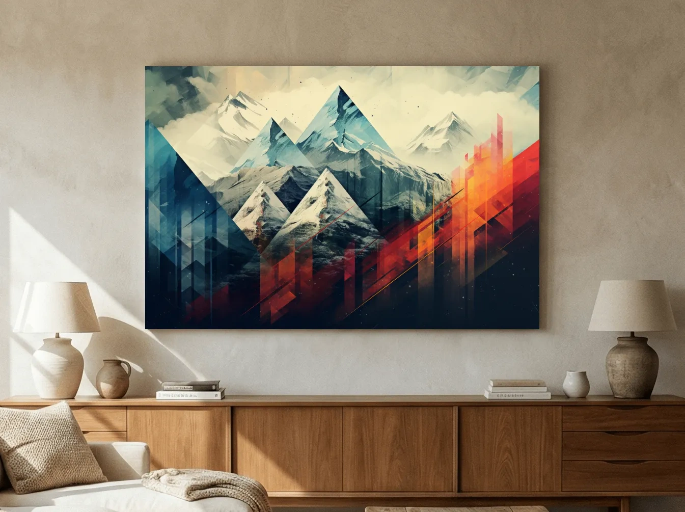 Geometric Abstract Alpine Mountains - Modern Colorful Wall Art