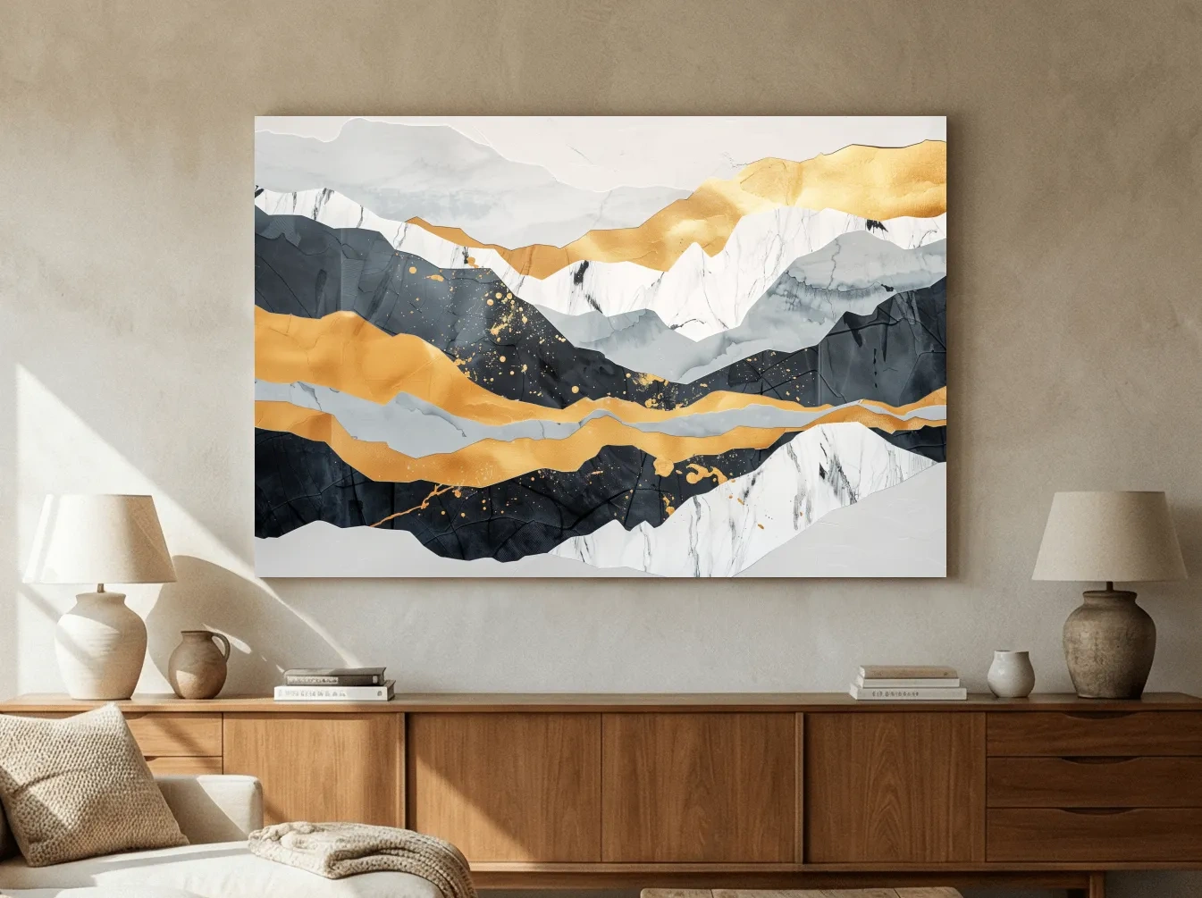 Abstract Layered Mountains - Elegant Modern Landscape Wall Art