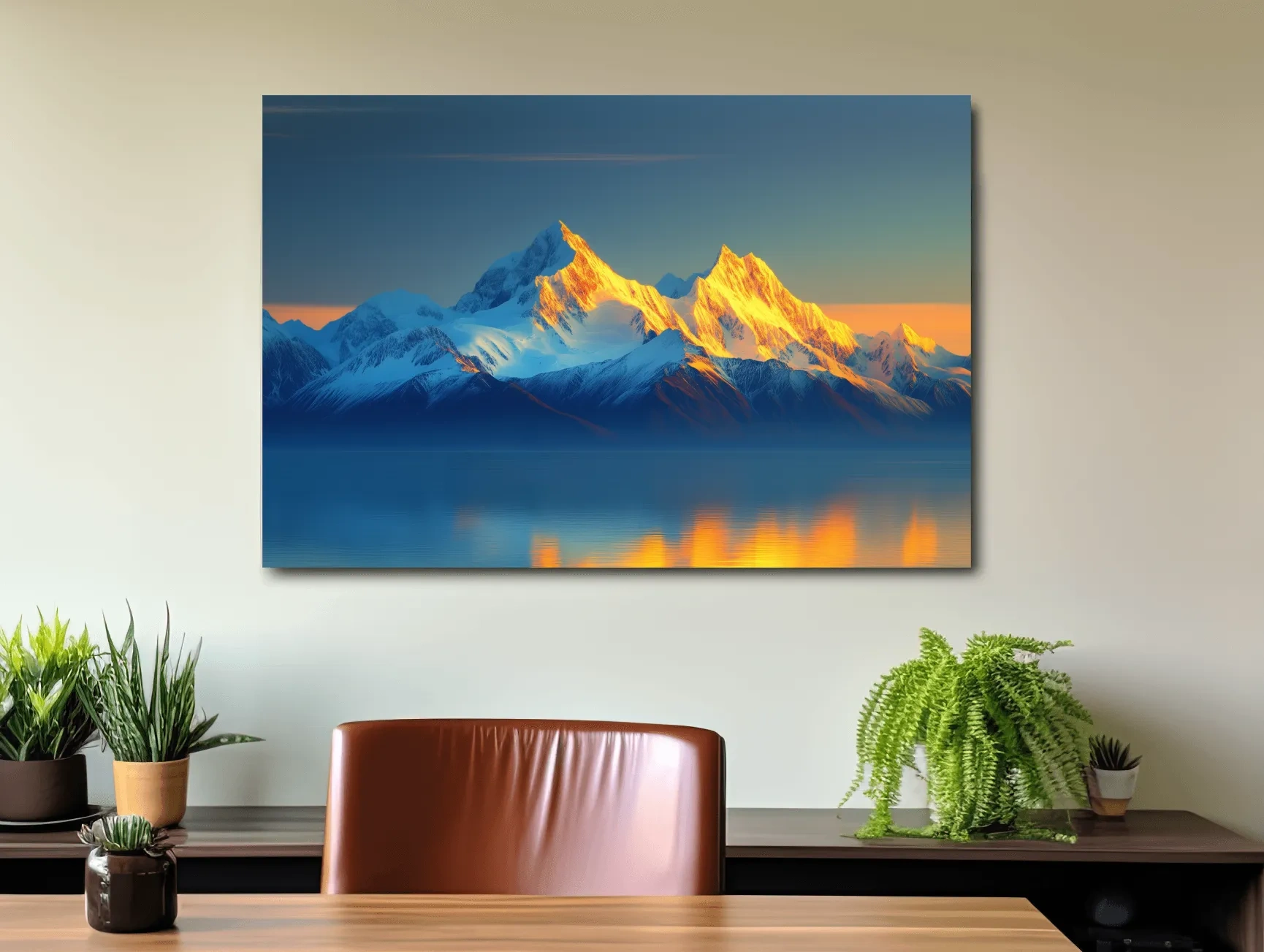 Arctic Glacier Mountain Sunset - Golden Hour Photographic Wall Art