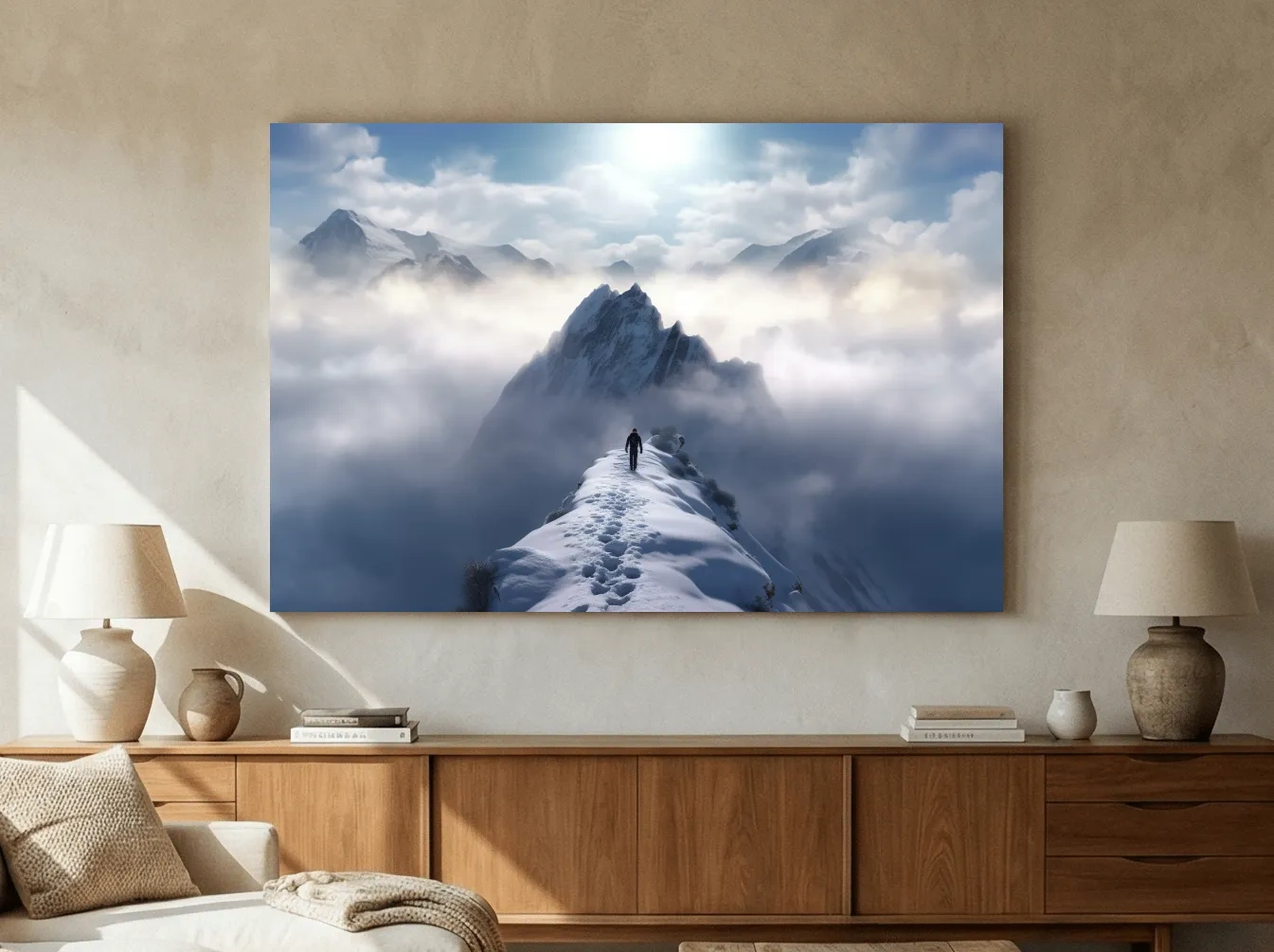 Epic Snowy Mountain Ridge Hike - Photographic Alpine Wall Art