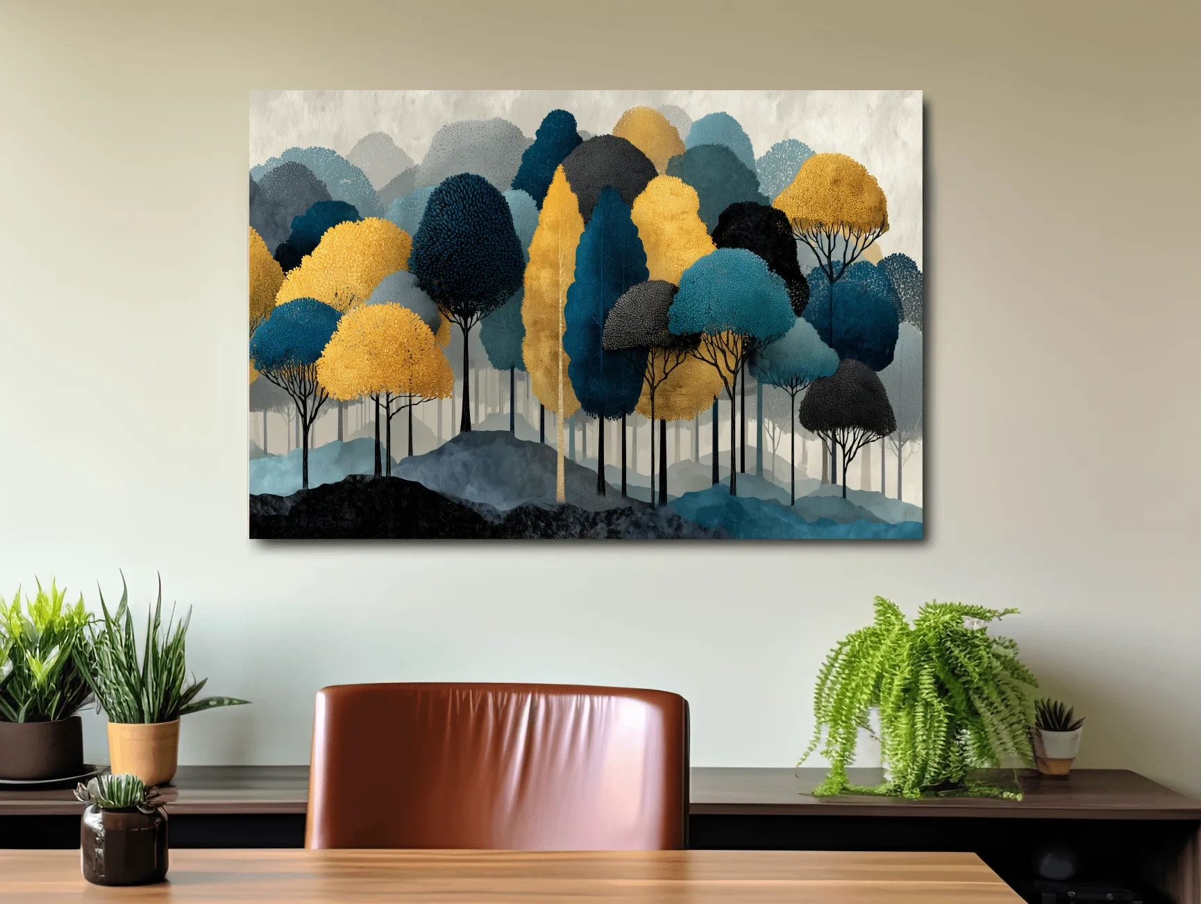 Abstract Woodland Forest Landscape - Contemporary Bohemian Wall Art