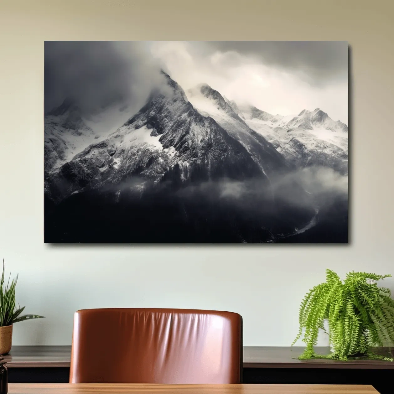 Photographic art, ominous glacier in the clouds