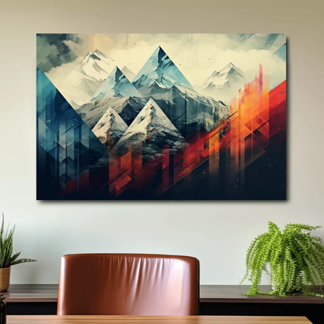 Geometric Abstract Alpine Mountains - Modern Colorful Wall Art