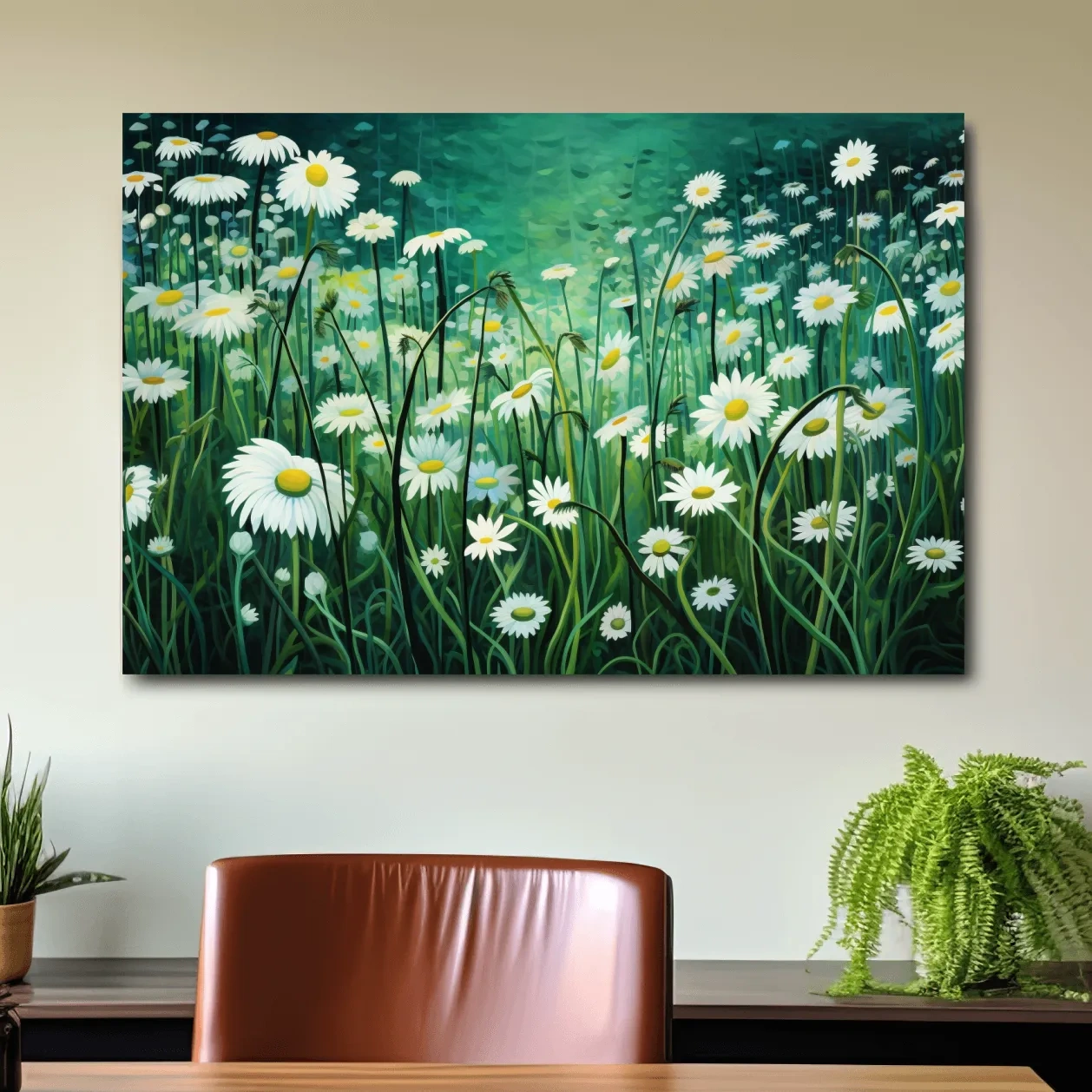 Field of flowers painting wall art