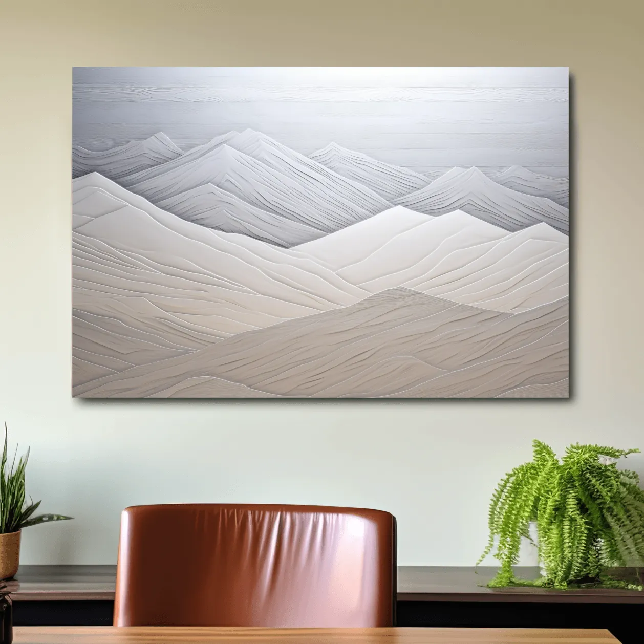 Rustic simple wood effect mountain art