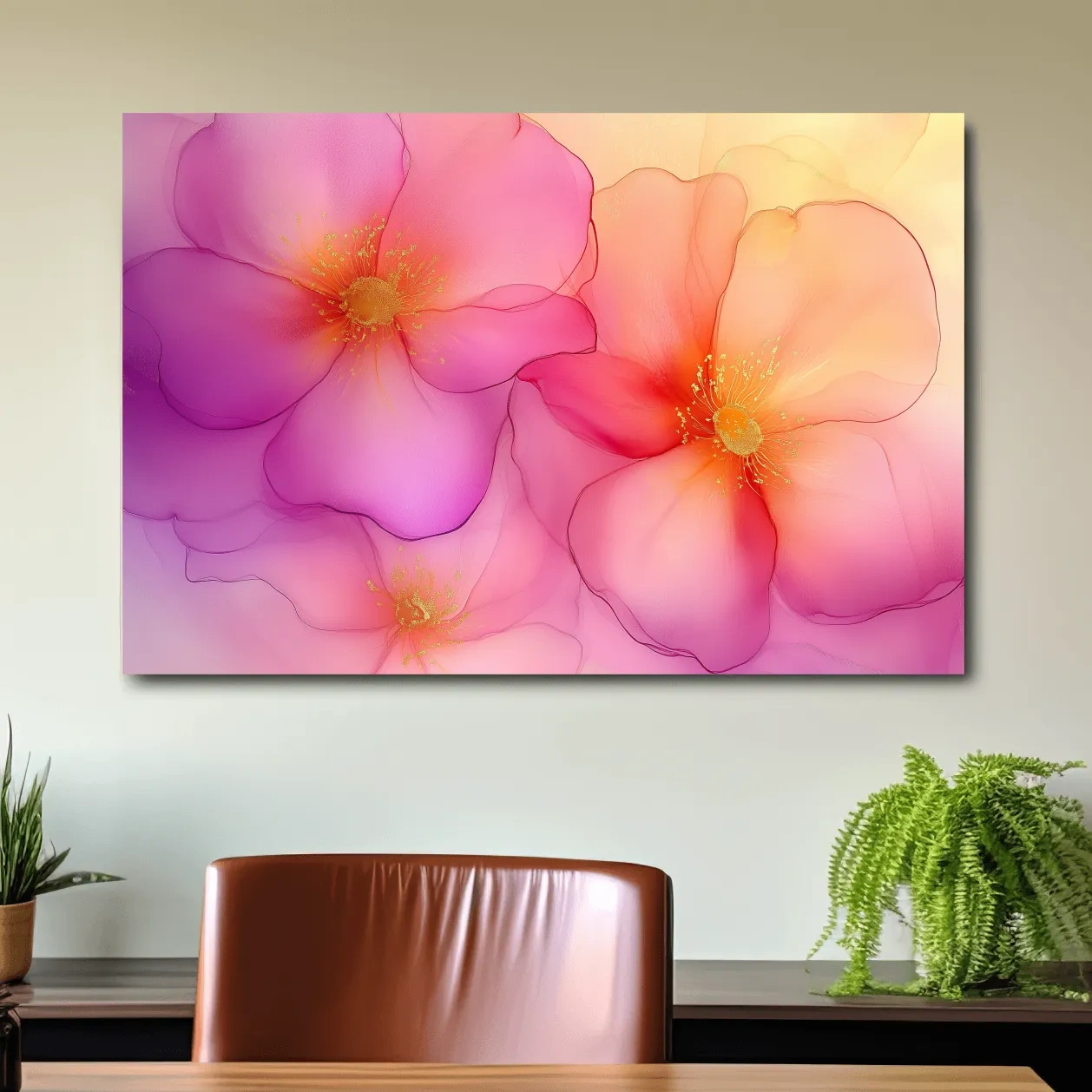 Poppy flowers, beautiful watercolour painting style wall art