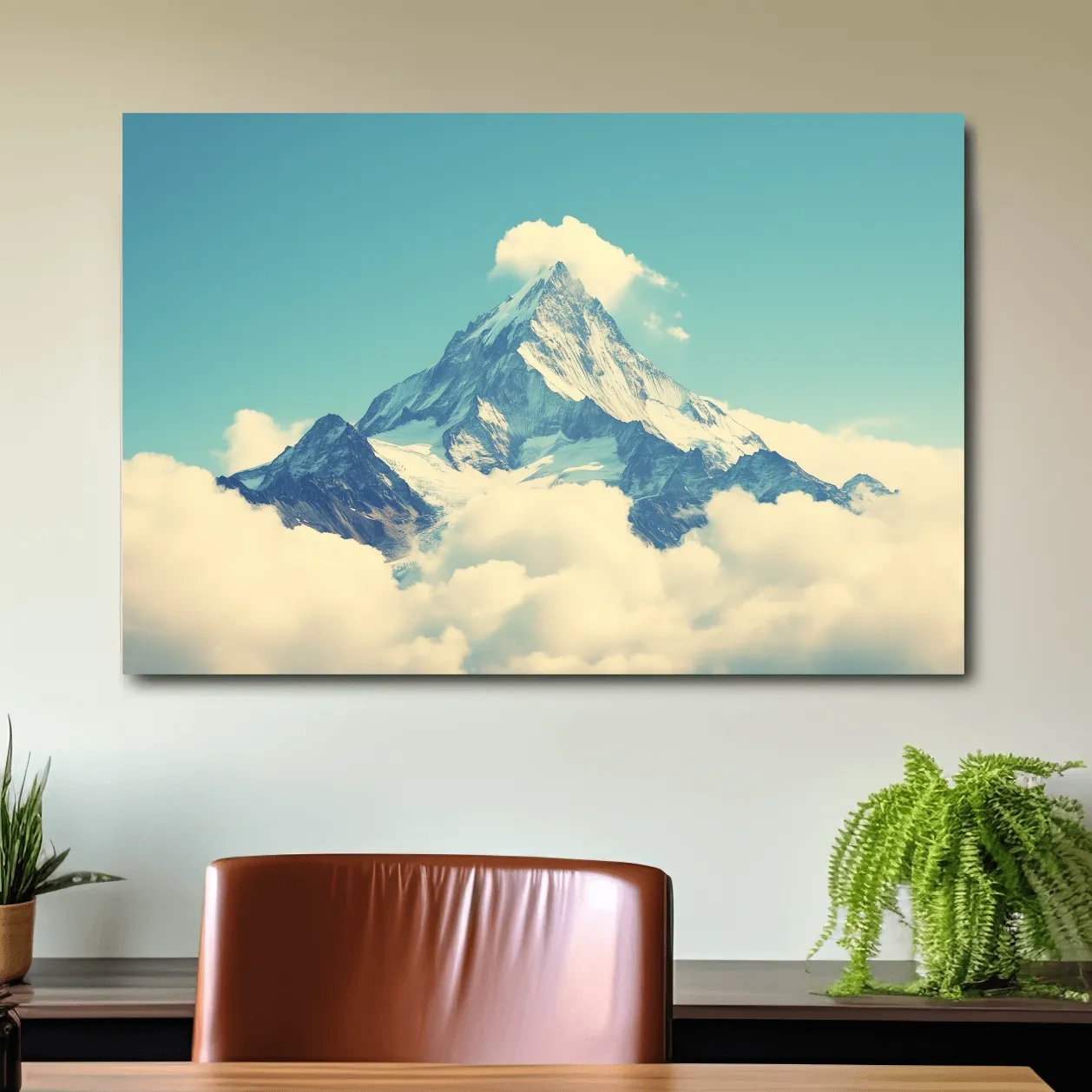 Snowy Alpine Peak Above Clouds - Serene Mountain Wall Art
