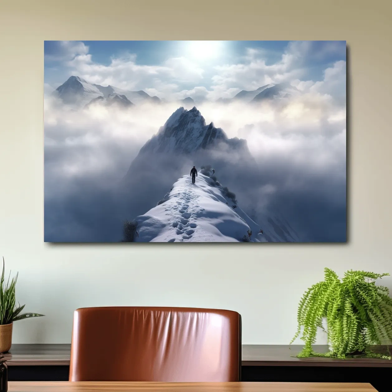 Epic Snowy Mountain Ridge Hike - Photographic Alpine Wall Art