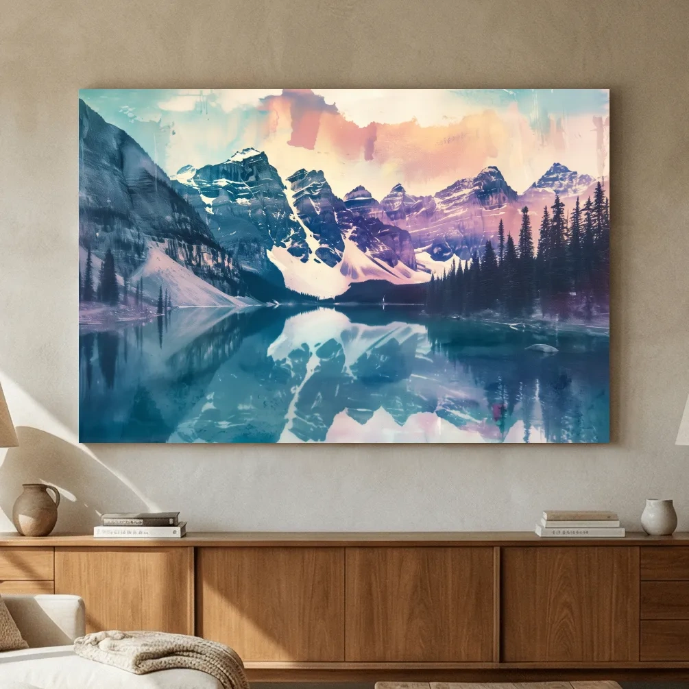 Valley of the Ten Peaks Watercolor Painting - Moraine Lake Banff Wall Art