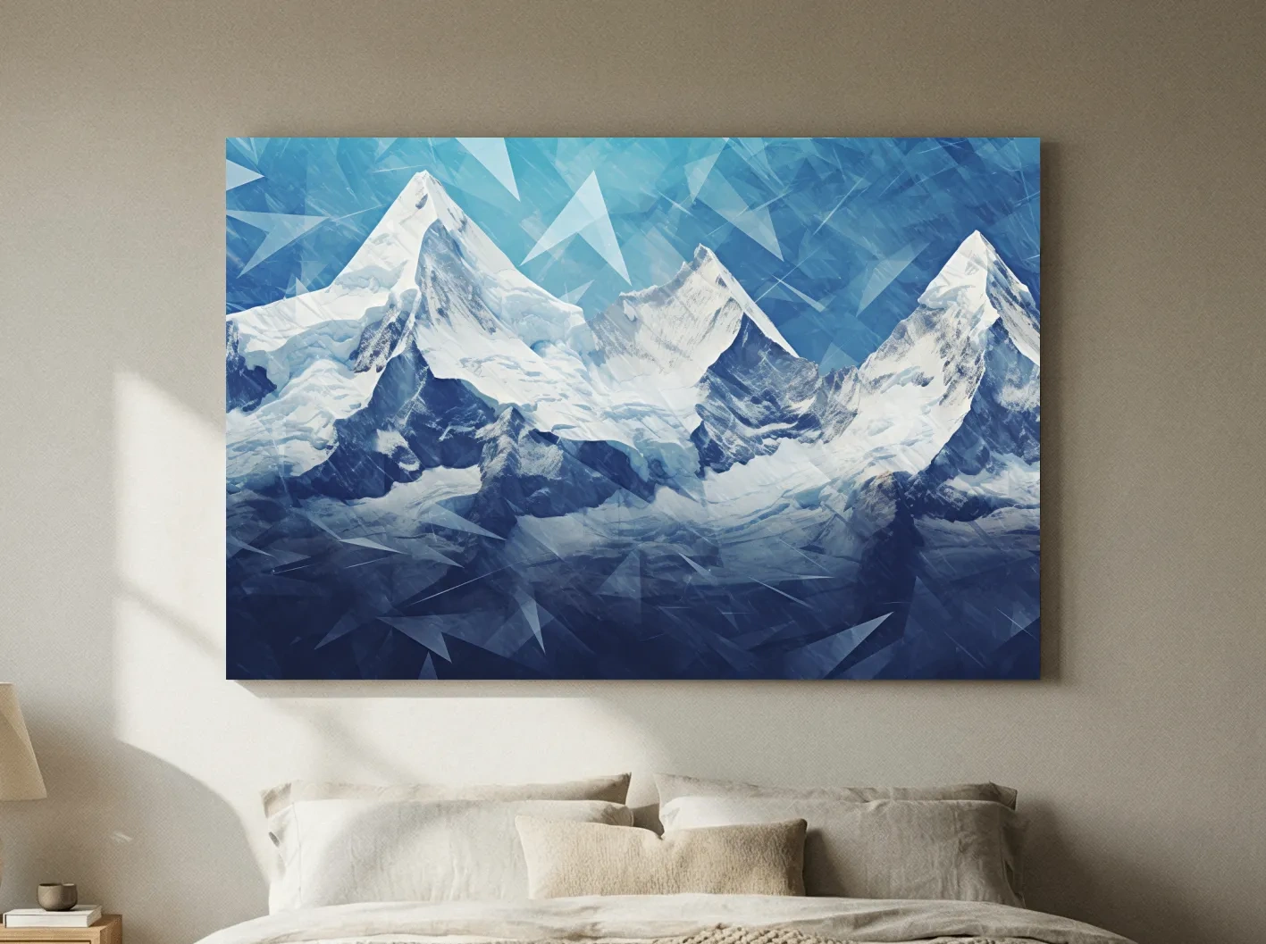 Geometric Icy Glacial Alpine Peaks - Abstract Mountain Landscape Wall Art
