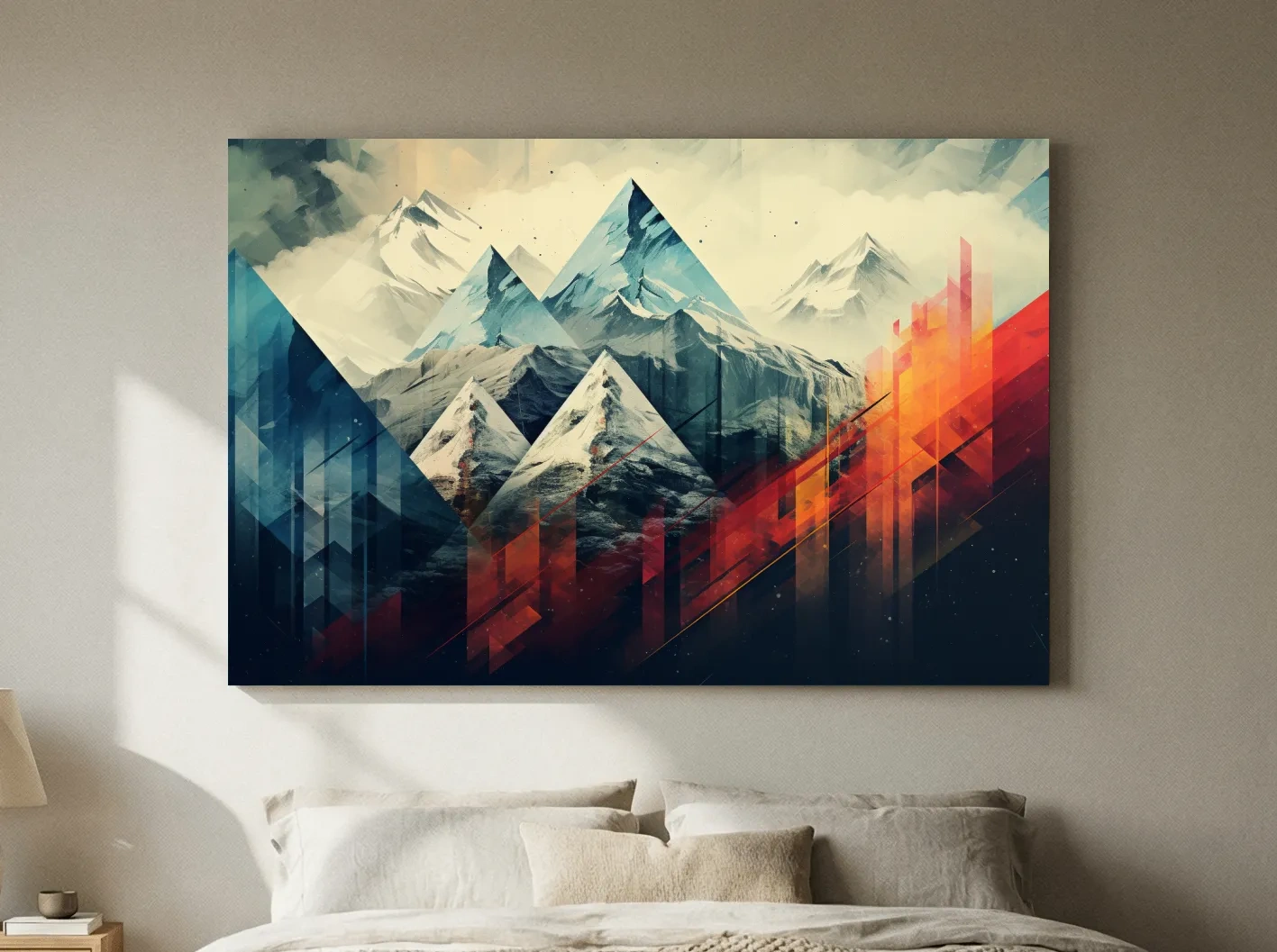 Geometric Abstract Alpine Mountains - Modern Colorful Wall Art