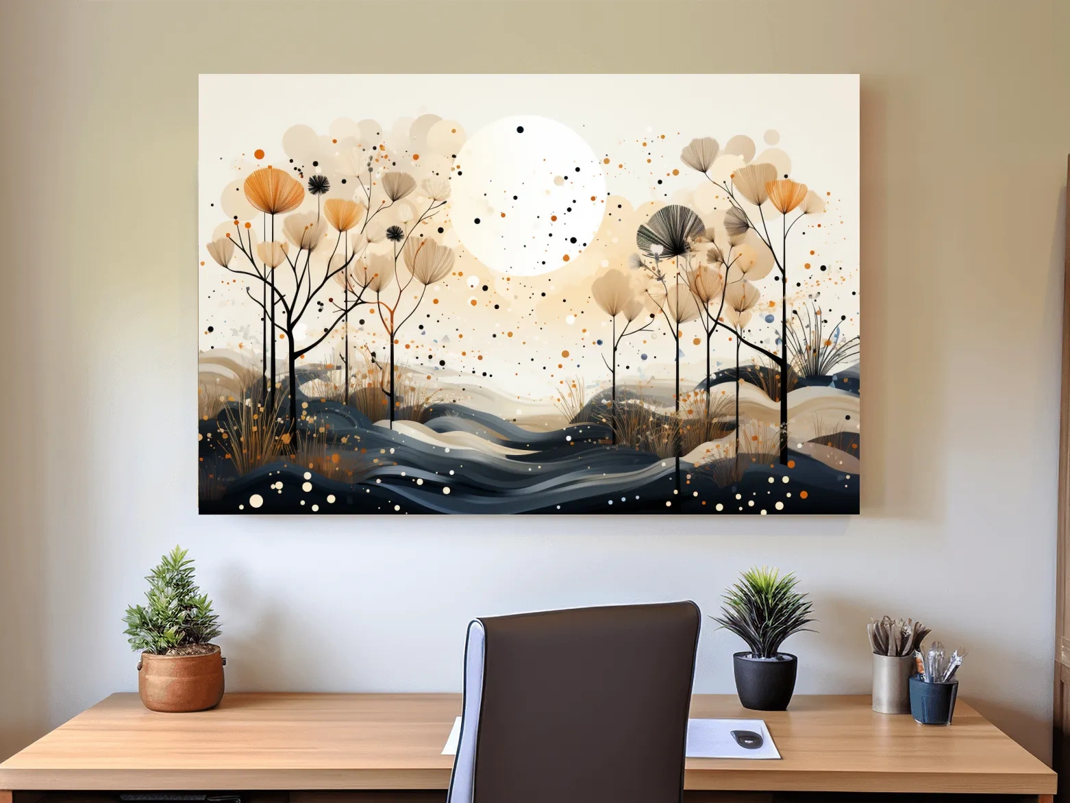Chic Boho Botanical Dandelion Landscape - Nature Forest Wall Art