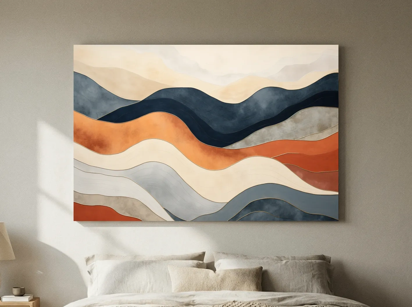Abstract Wavy Mountain Layers - Mid Century Modern Landscape Wall Art