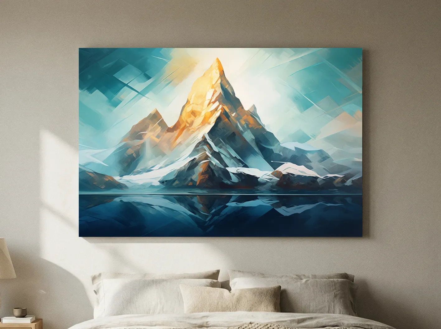 Abstract Alpine Peak Reflection - Modern Mountain Glacier Wall Art