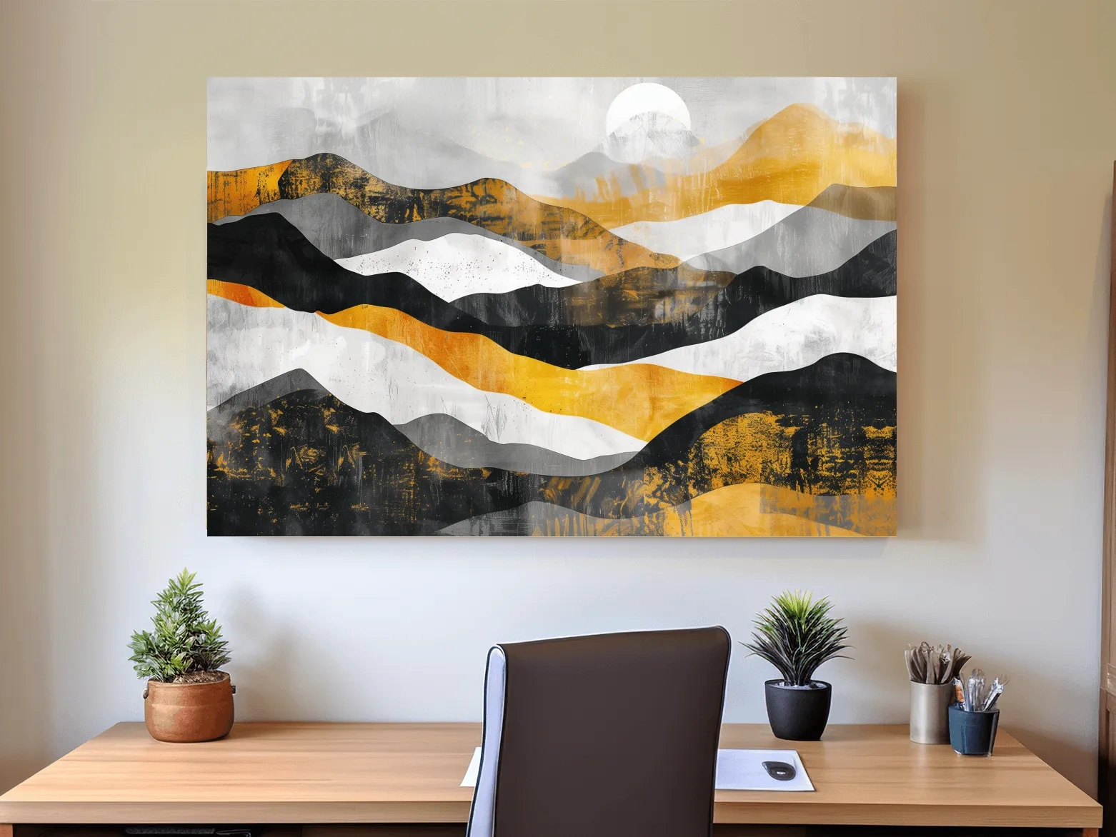 Abstract Layered Mountain Ranges - Modern Landscape Wall Art