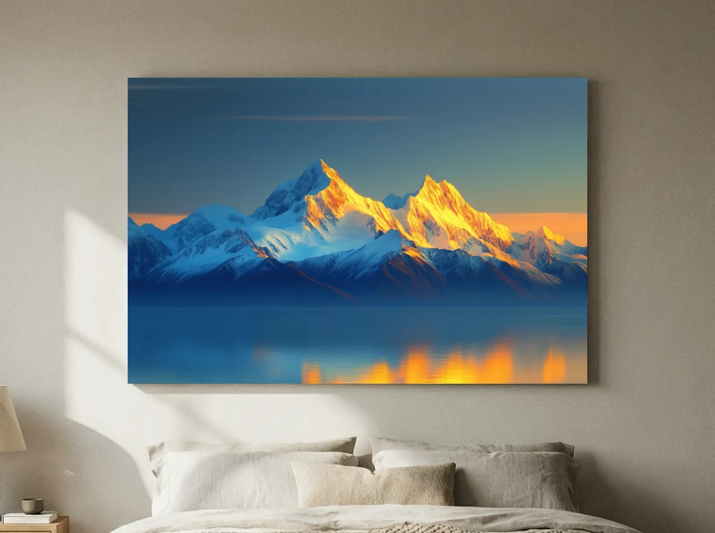 Arctic Glacier Mountain Sunset - Golden Hour Photographic Wall Art
