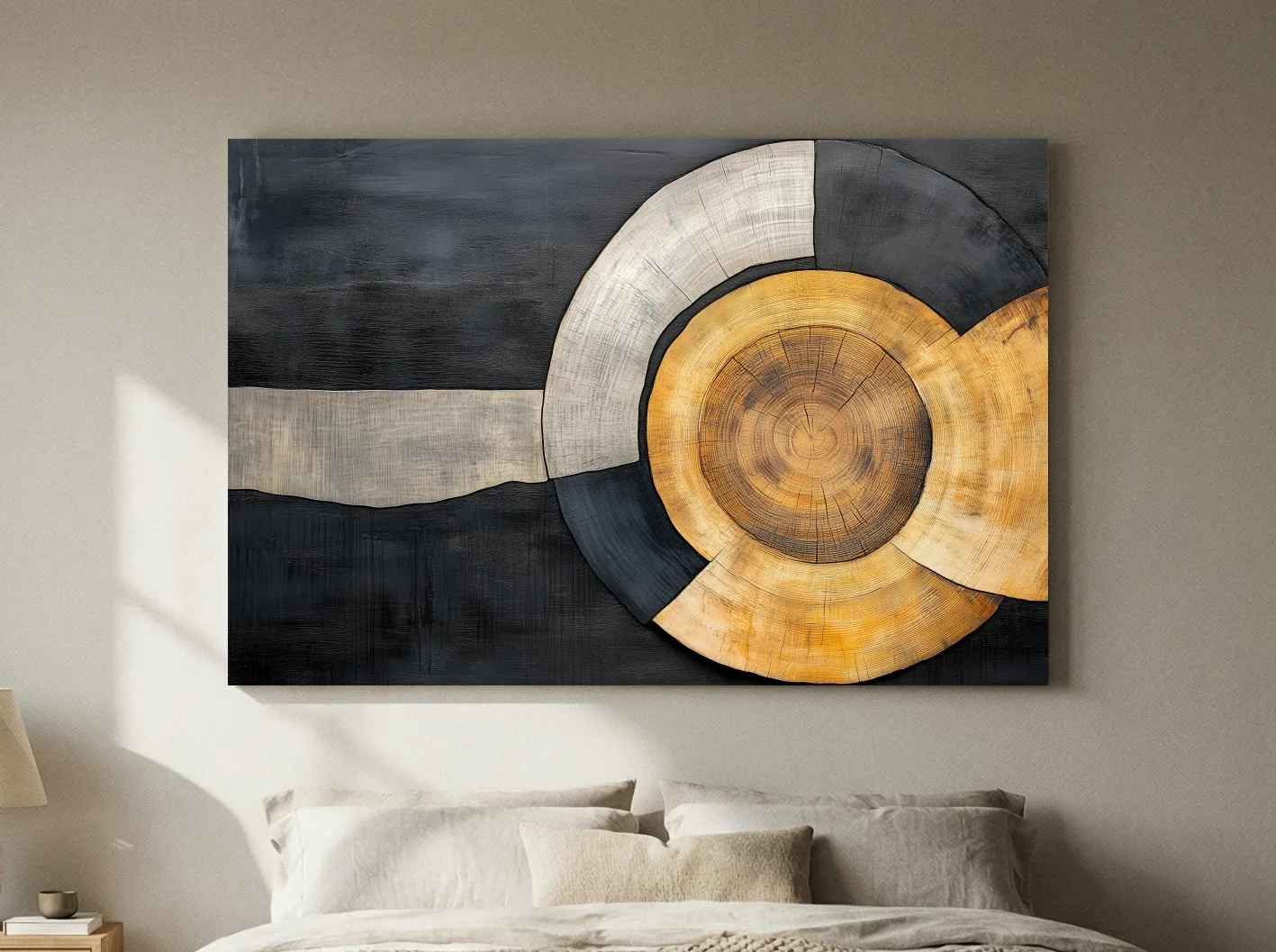Textured Abstract Wood Grain Circles - Modern Rustic Geometric Wall Art