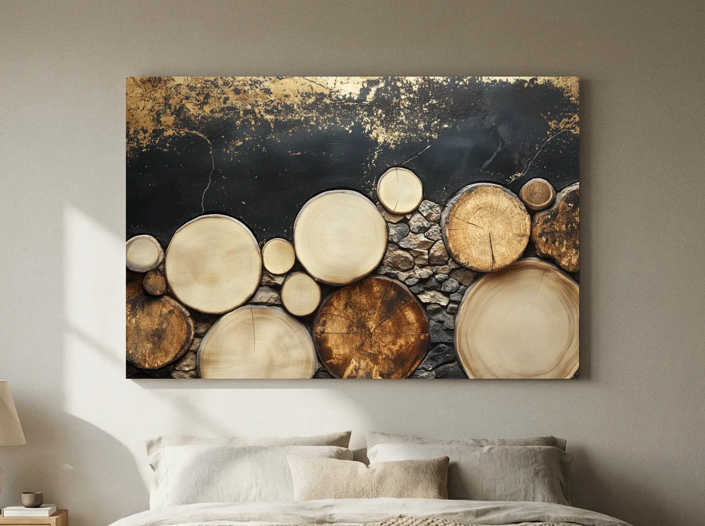 Rustic Wood & Stone Texture - Modern Farmhouse Wall Art