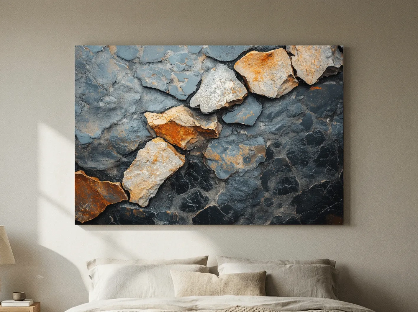 Textured Slate Stone Abstract - Modern Rustic Rock Wall Art