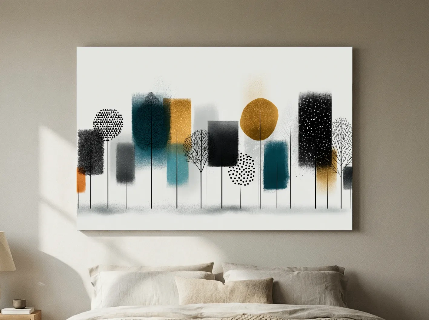 Abstract Minimalist Forest Grove Silhouettes - Modern Scandinavian Geometric Wall Art