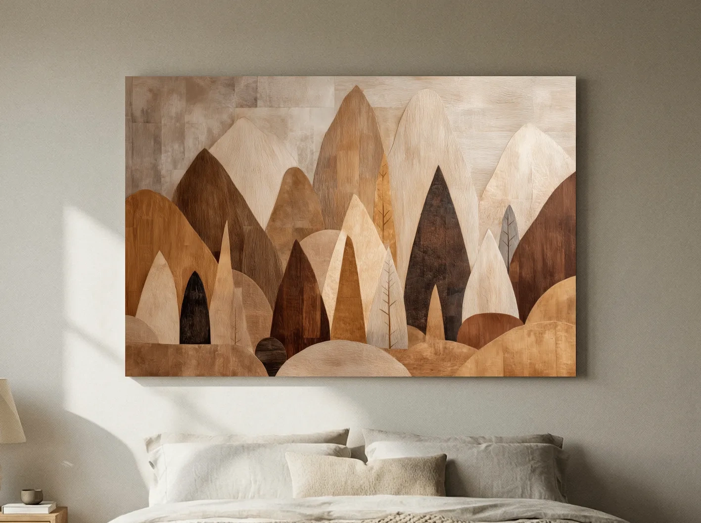 Earthy Abstract Boho Mountains - Modern Minimalist Forest Wall Art