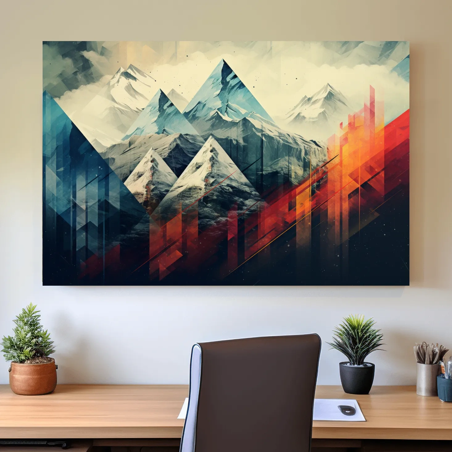 Geometric Abstract Alpine Mountains - Modern Colorful Wall Art