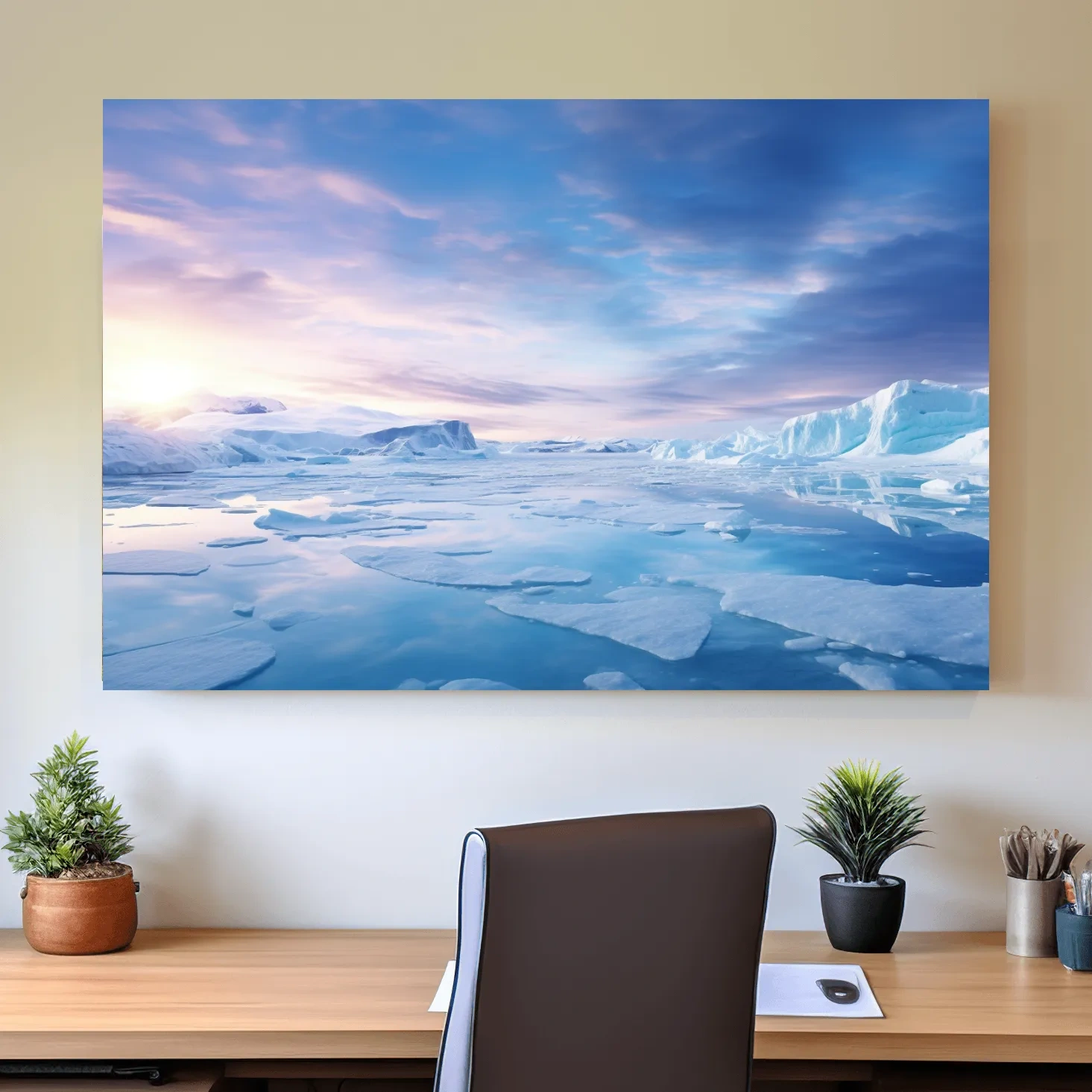 Sunrise over the antarctic ice, photographic wall art
