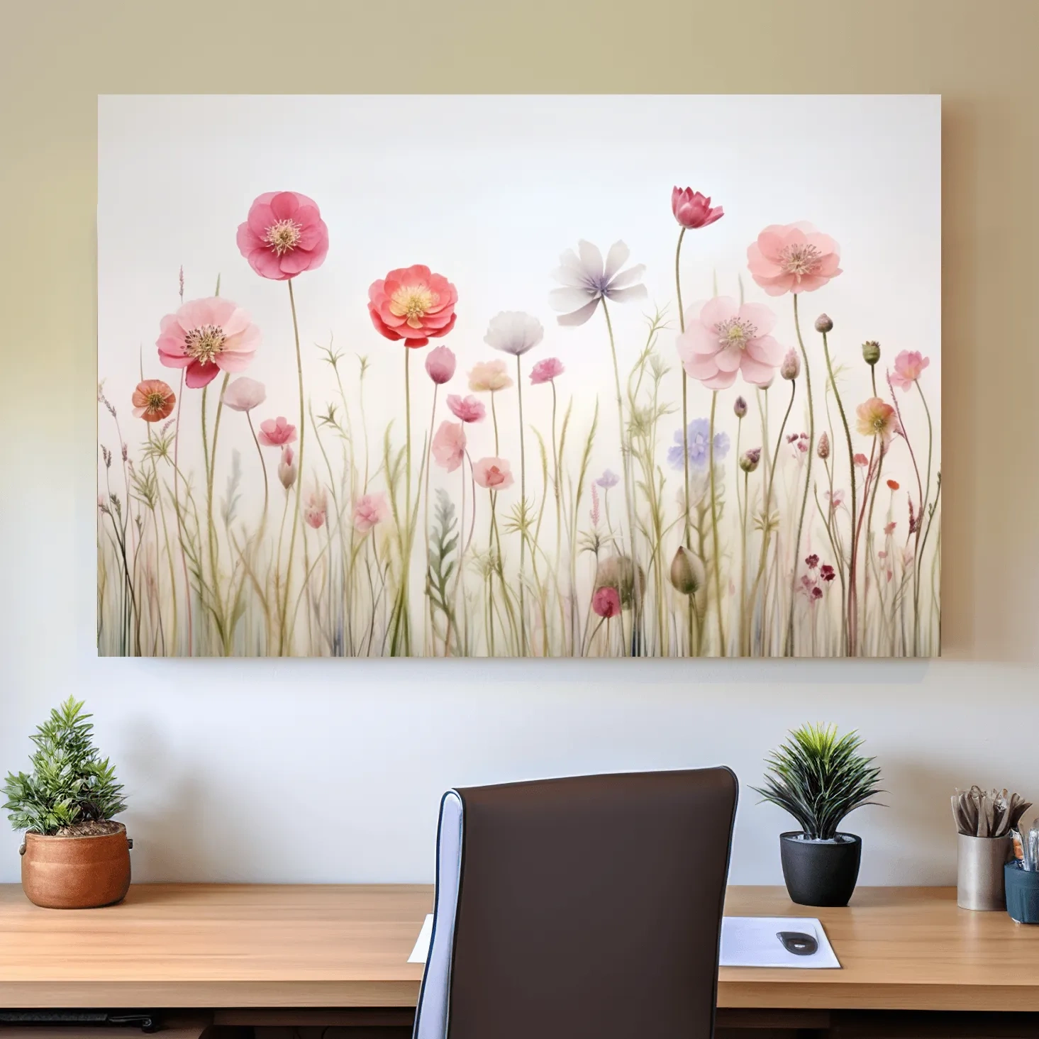 Oshibana style photographic flower art print, floral wall art