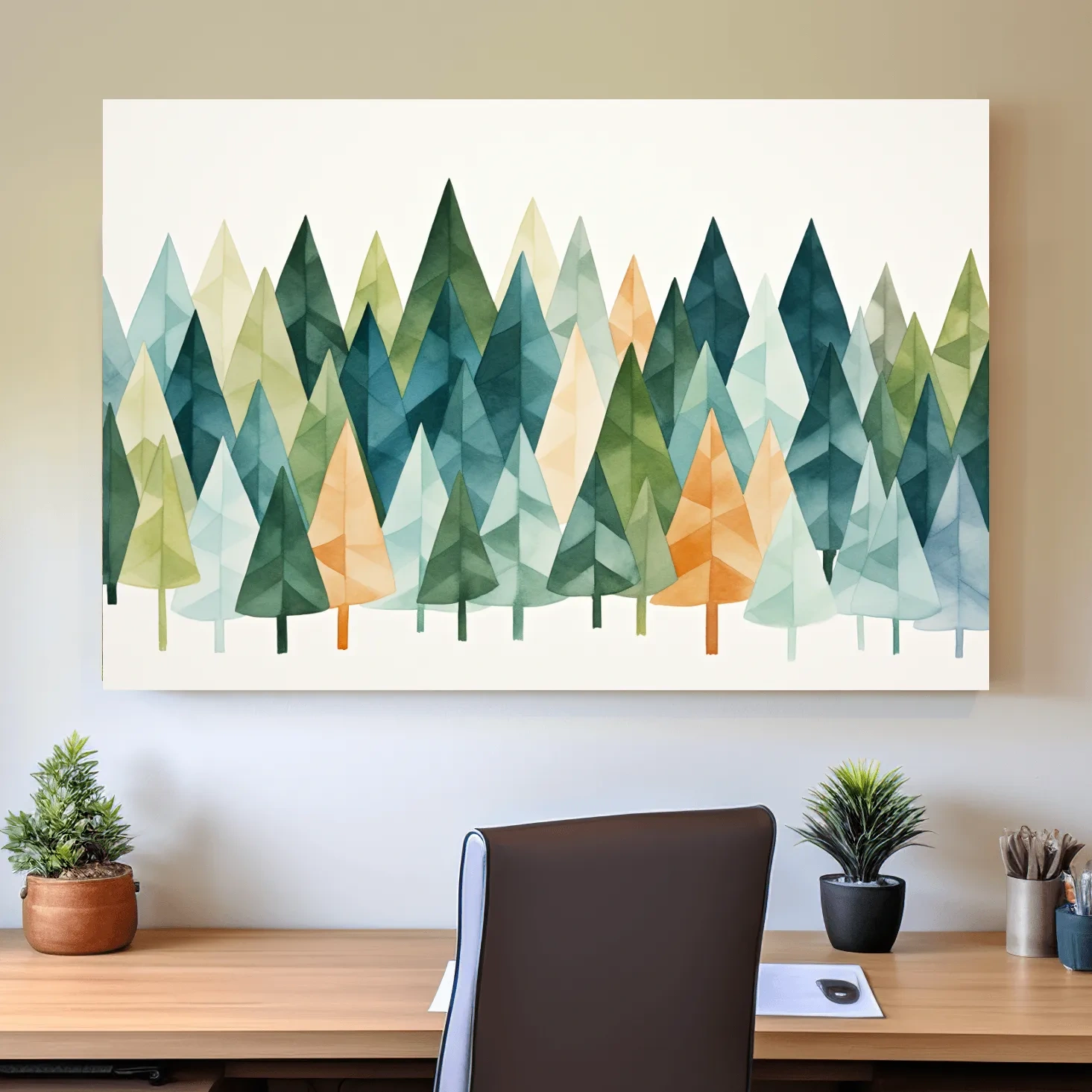 Bohemian style rustic forest wall art