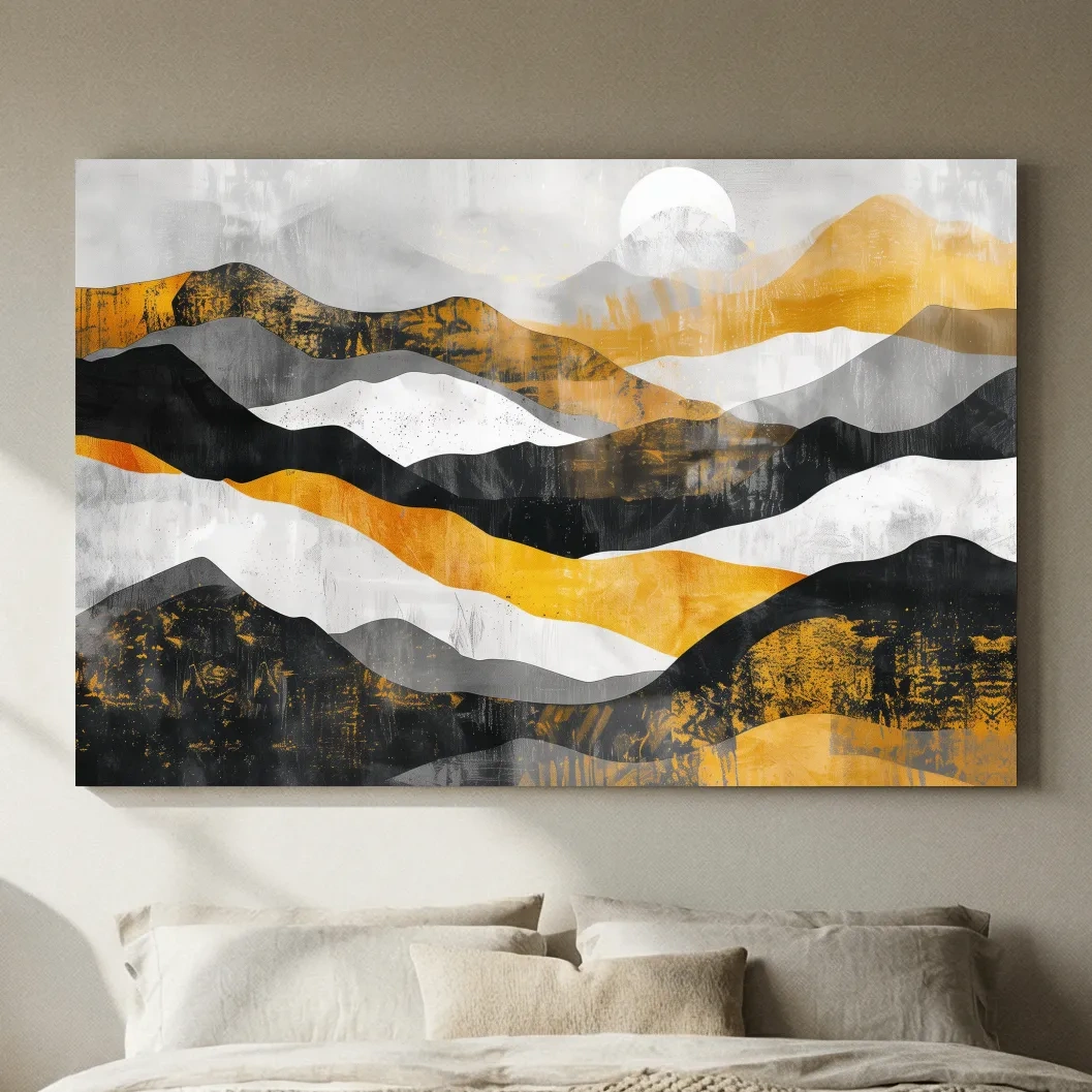 Abstract Layered Mountain Ranges - Modern Landscape Wall Art