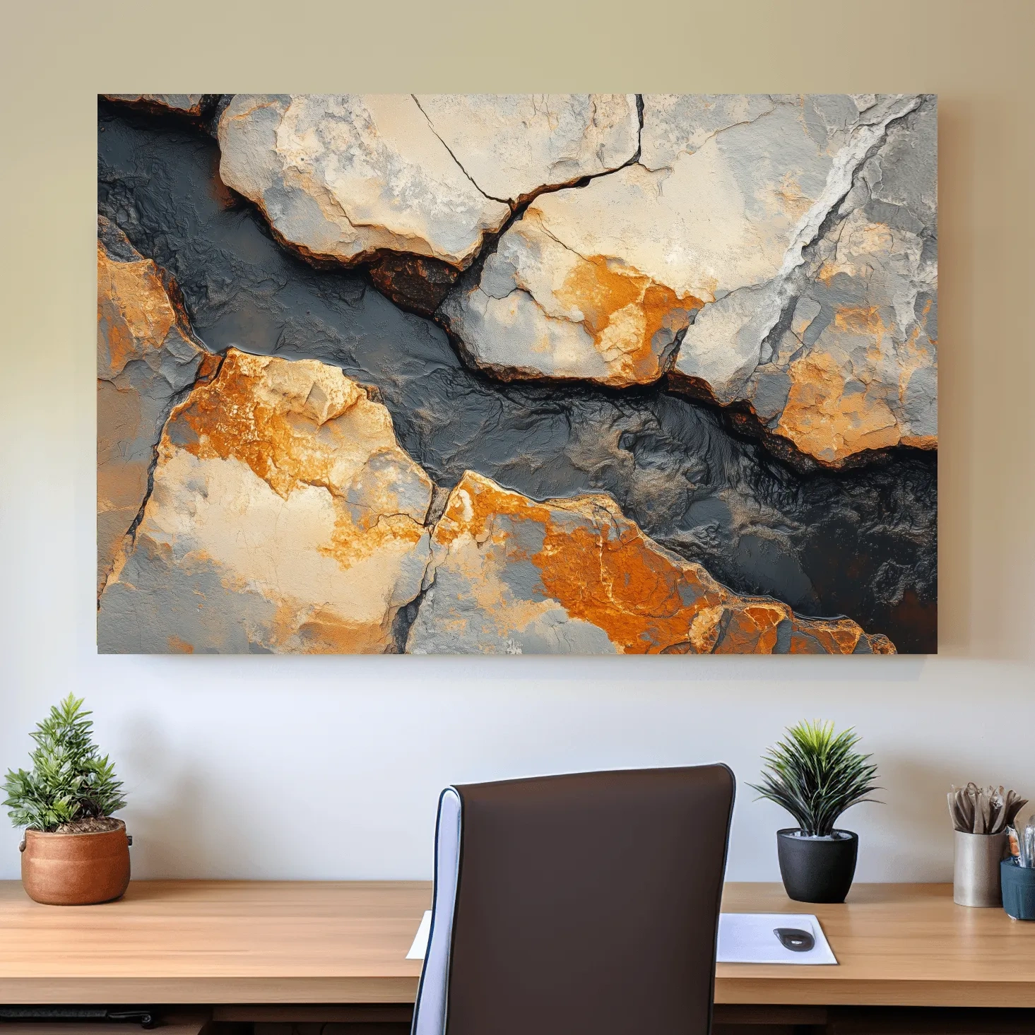 Natural stone and rock wall art, textured rustic artwork