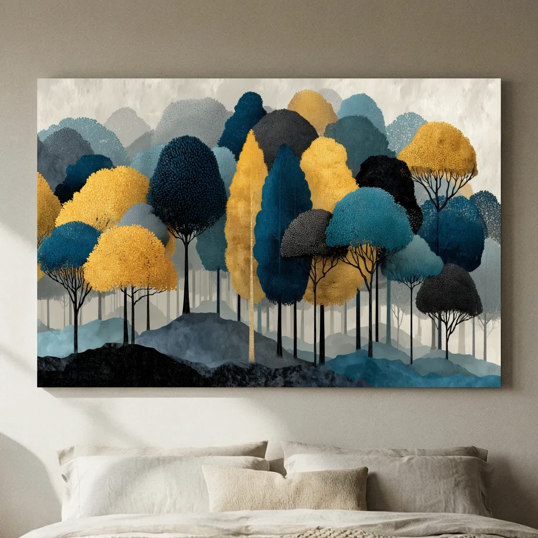 Abstract Woodland Forest Landscape - Contemporary Bohemian Wall Art