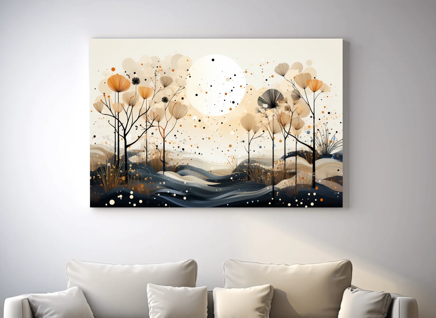 Chic Boho Botanical Dandelion Landscape - Nature Forest Wall Art