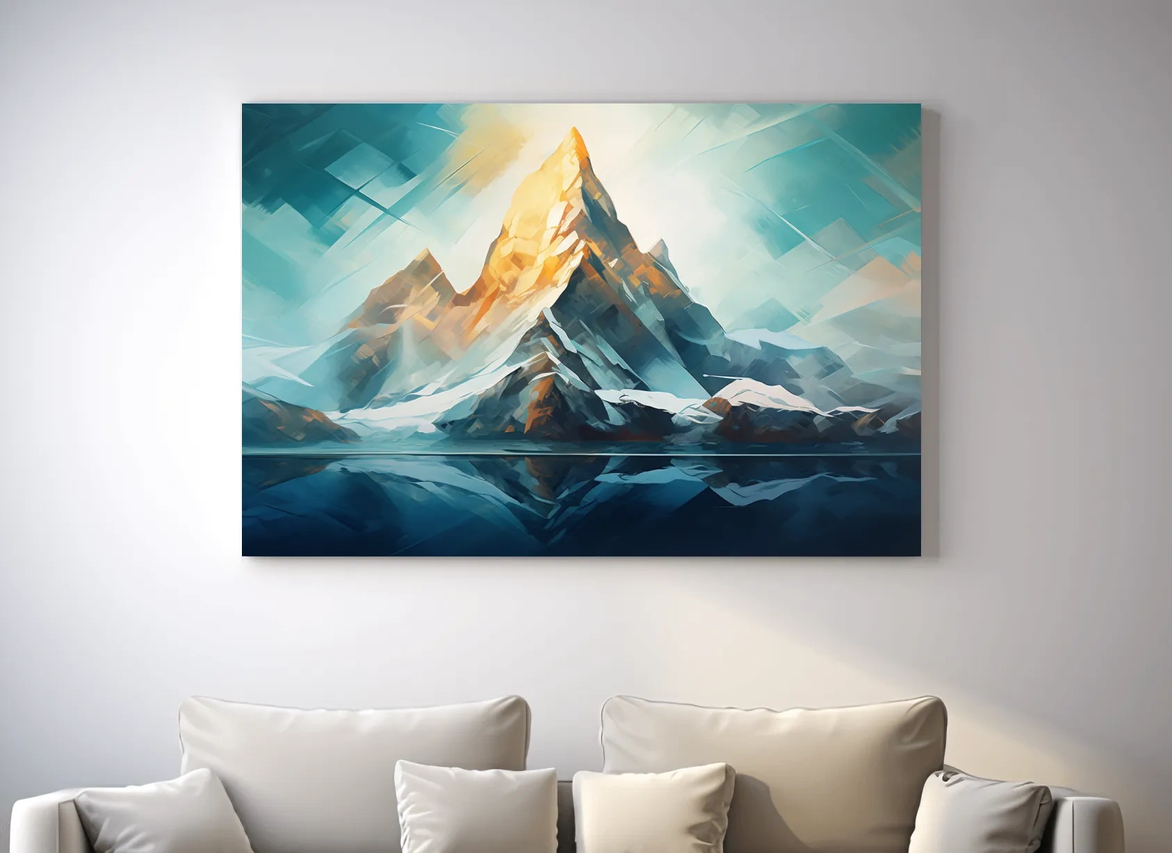 Abstract Alpine Peak Reflection - Modern Mountain Glacier Wall Art