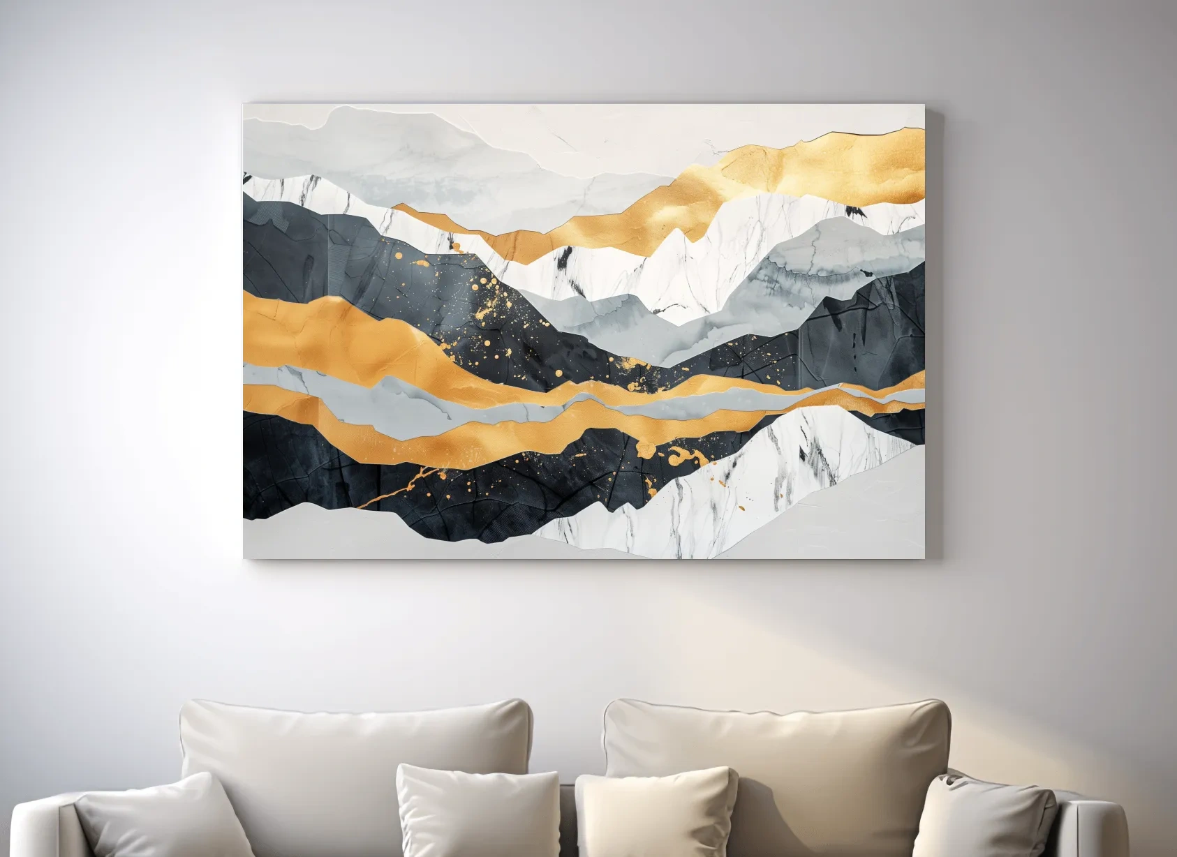 Abstract Layered Mountains - Elegant Modern Landscape Wall Art