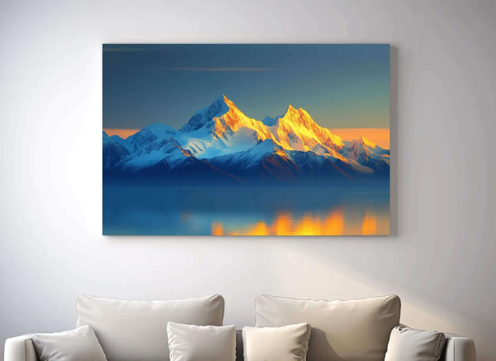 Arctic Glacier Mountain Sunset - Golden Hour Photographic Wall Art