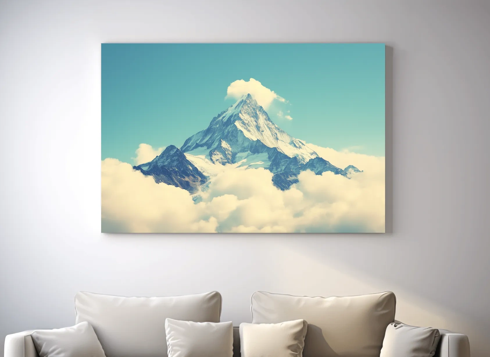 Snowy Alpine Peak Above Clouds - Serene Mountain Wall Art