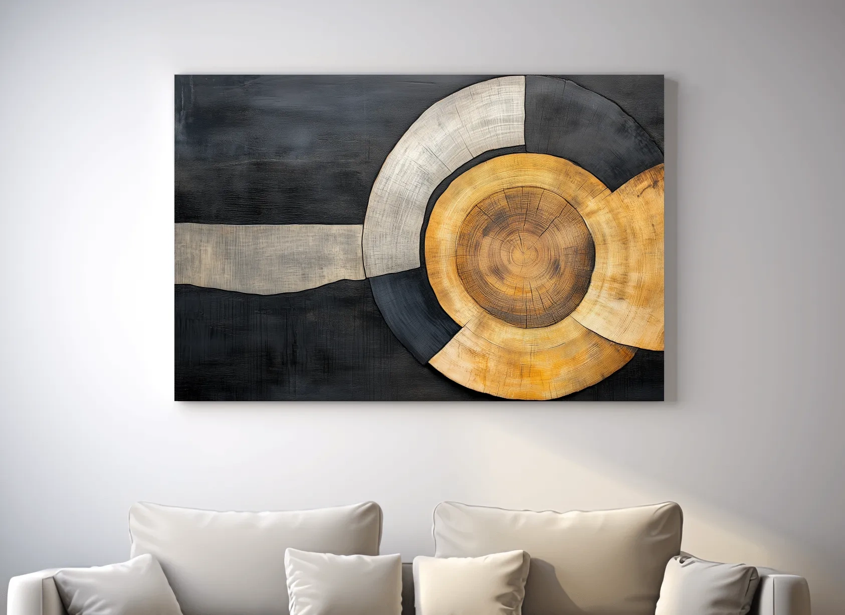 Textured Abstract Wood Grain Circles - Modern Rustic Geometric Wall Art