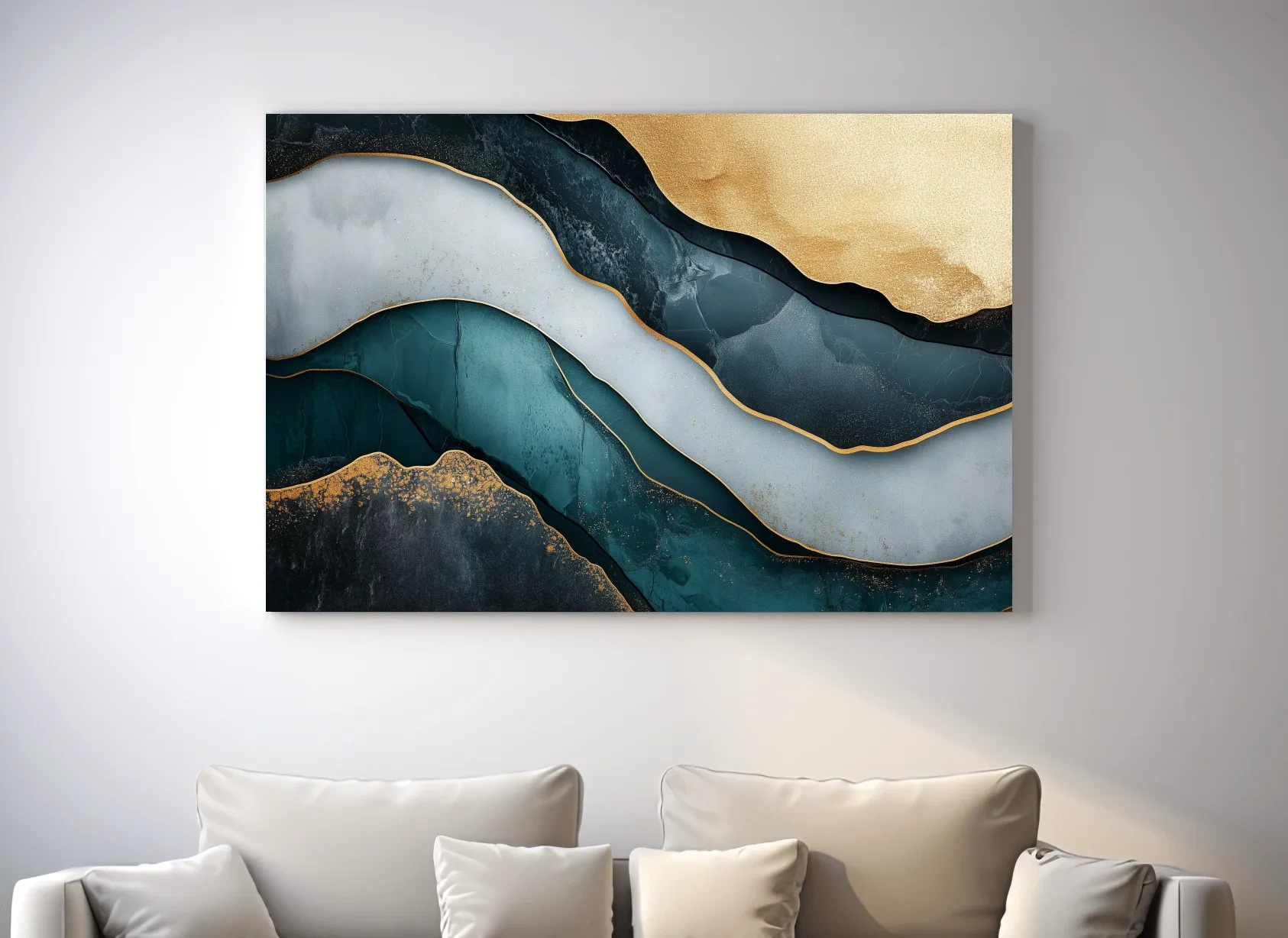 Elegant Gold Abstract Layers - Modern Marble Texture Wall Art
