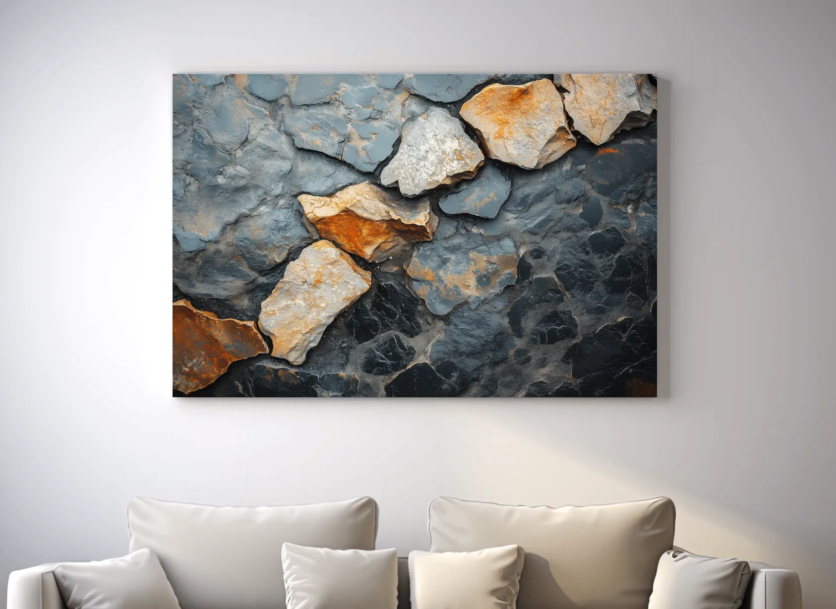 Textured Slate Stone Abstract - Modern Rustic Rock Wall Art