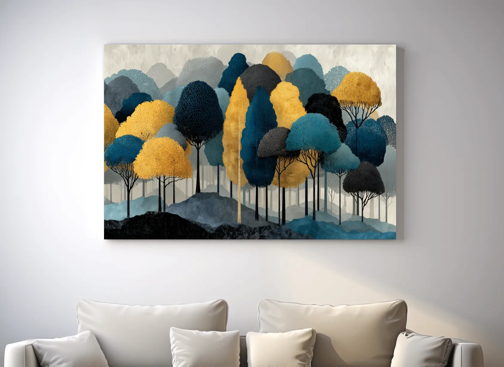 Abstract Woodland Forest Landscape - Contemporary Bohemian Wall Art