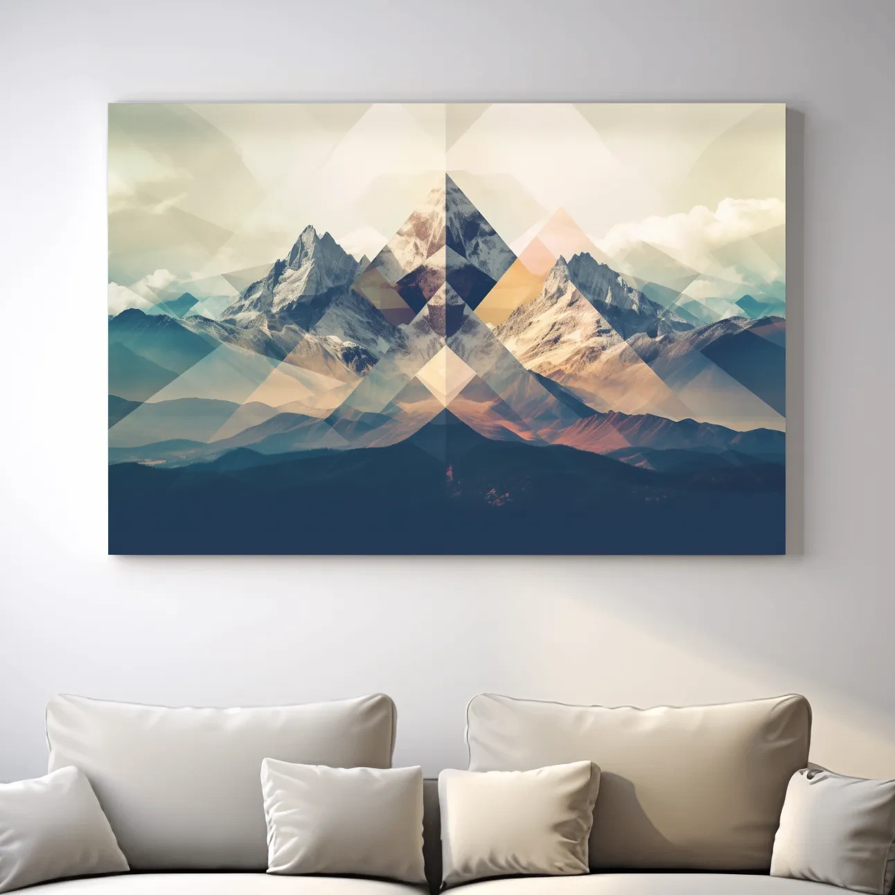 Abstract geometric mountain art