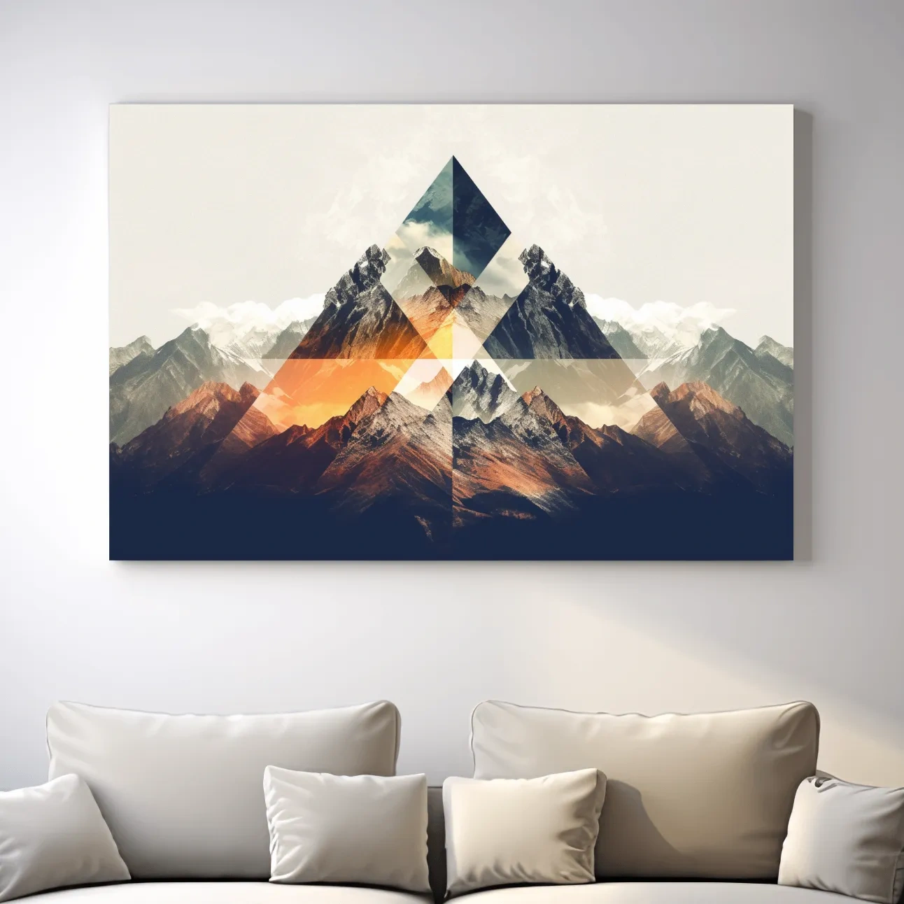 Abstract and geometric textured mountain art