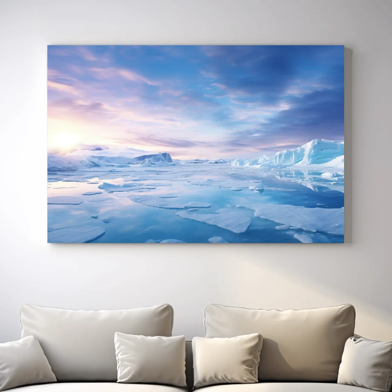 Sunrise over the antarctic ice, photographic wall art
