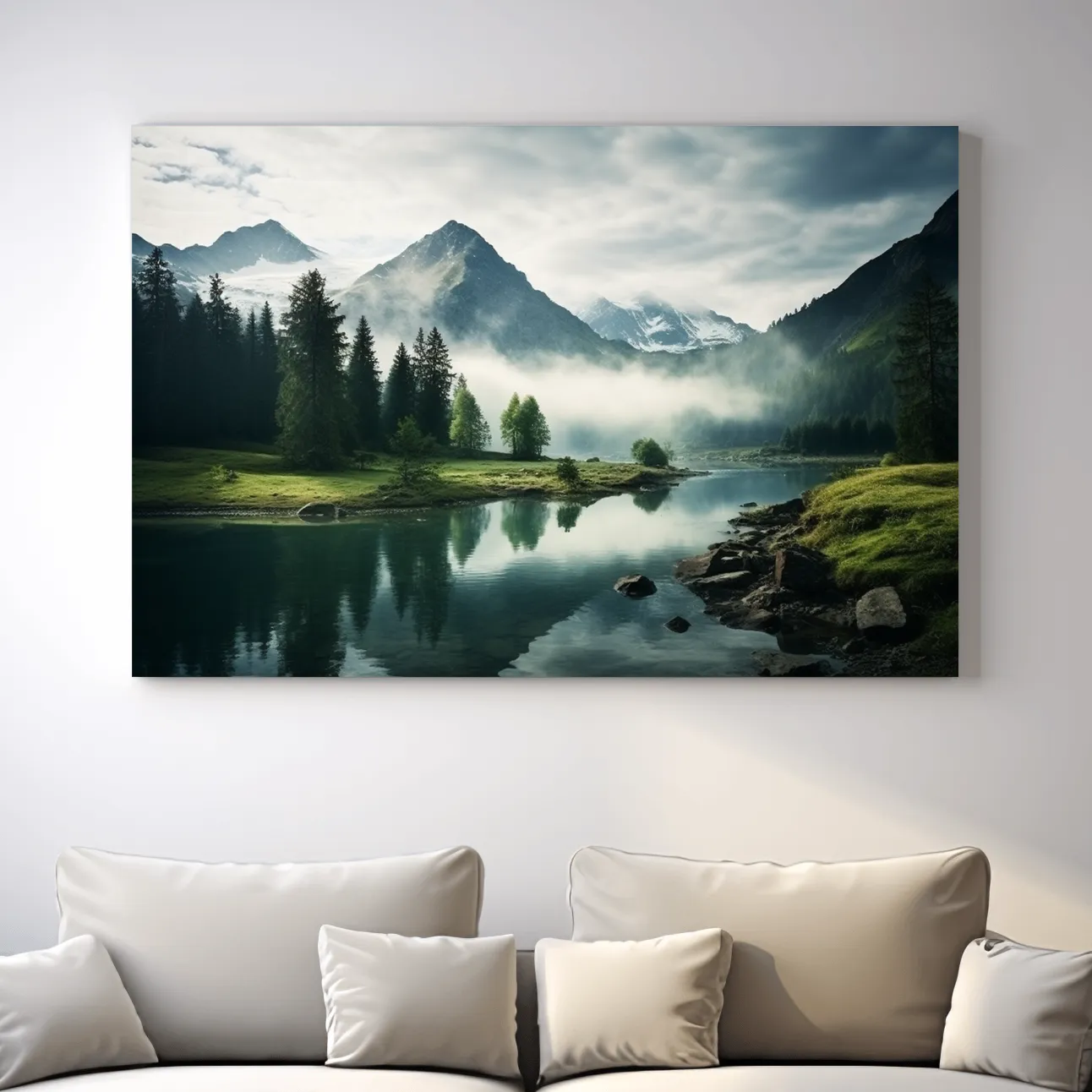Photographic art, morning mountain mist