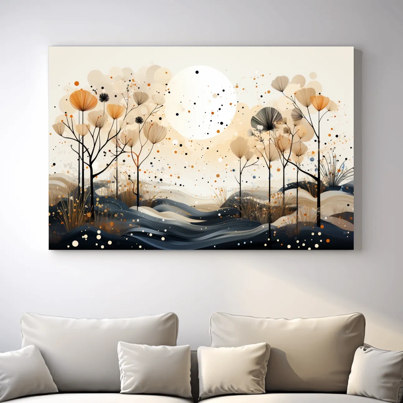Chic Boho Botanical Dandelion Landscape - Nature Forest Wall Art
