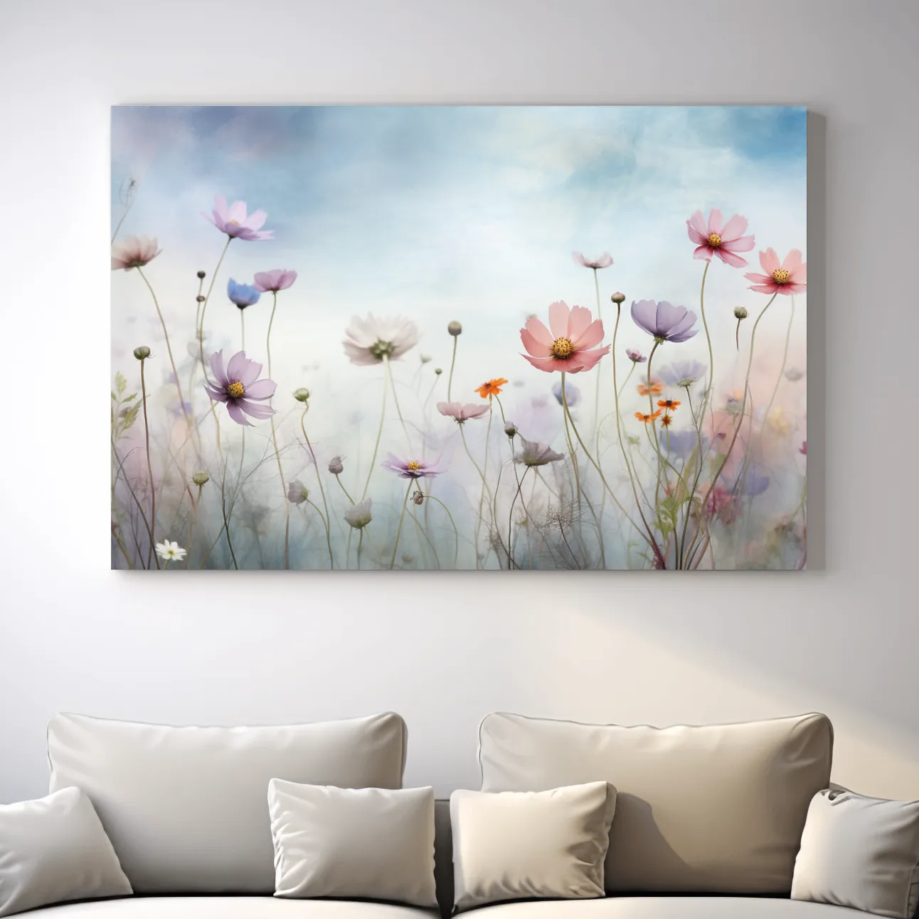 Beautiful bright alpine flowers illustration art